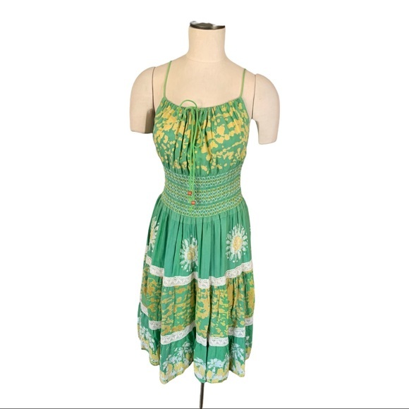 Brand new Rainbow green and yellow summer beach dress - Picture 1 of 8